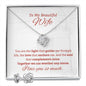 To My Wife - Lighthouse White Background - Love Knot Necklace & Earring Set