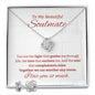 To My Soulmate - Lighthouse White Background - Love Knot Necklace & Earring Set