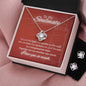 To My Soulmate - Lighthouse Red Background - Love Knot Necklace & Earring Set