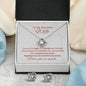 To My Wife - Lighthouse White Background - Love Knot Necklace & Earring Set