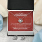 To My Soulmate - Lighthouse Red Background - Love Knot Necklace & Earring Set
