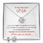 To My Wife - Lighthouse White Background - Love Knot Necklace & Earring Set