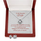 To My Wife - Lighthouse White Background - Love Knot Necklace & Earring Set