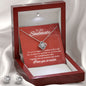 To My Soulmate - Lighthouse Red Background - Love Knot Necklace & Earring Set