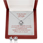 To My Wife - Lighthouse White Background - Love Knot Necklace & Earring Set