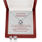 To My Soulmate - Lighthouse White Background - Love Knot Necklace & Earring Set